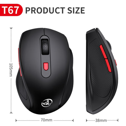 HXSJ T67 Bluetooth 3.0+5.0 Simple Style Mute Wireless Mouse(Black) - Wireless Mice by HXSJ | Online Shopping South Africa | PMC Jewellery | Buy Now Pay Later Mobicred