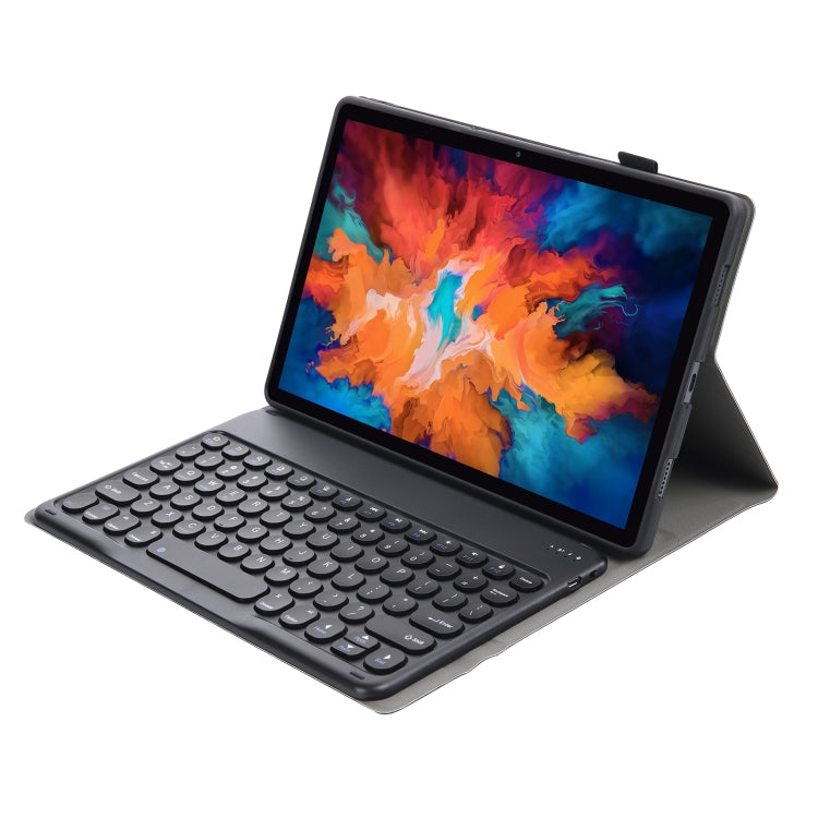 For Lenovo Pad Pro 11.5 inch 2021 TB-J716F / Tab P11 Pro 11.5 inch TB-J706F YAM13 Lambskin Texture Detachable Round Keycap Bluetooth Keyboard Leather Tablet Case with Holder(Black) - Lenovo Keyboard by PMC Jewellery | Online Shopping South Africa | PMC Jewellery