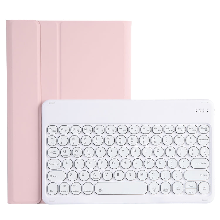 For Lenovo Pad Pro 11.5 inch 2021 TB-J716F / Tab P11 Pro 11.5 inch TB-J706F YAM13 Backlight Style Lambskin Texture Detachable Round Keycap Bluetooth Keyboard Leather Tablet Case with Holder(Pink) - Lenovo Keyboard by PMC Jewellery | Online Shopping South Africa | PMC Jewellery