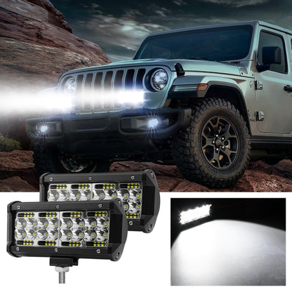 1 Pair D0060 E7 DC9-30V 6000K 12000LM 7 Inch 4 Rows Mixed Light Car Off-road Vehicle Working Light - Work Lights by PMC Jewellery | Online Shopping South Africa | PMC Jewellery | Buy Now Pay Later Mobicred