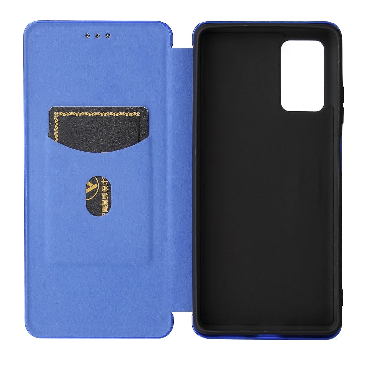 For Blackview A100 Carbon Fiber Texture Horizontal Flip TPU + PC + PU Leather Case with Card Slot(Blue) - More Brand by PMC Jewellery | Online Shopping South Africa | PMC Jewellery | Buy Now Pay Later Mobicred