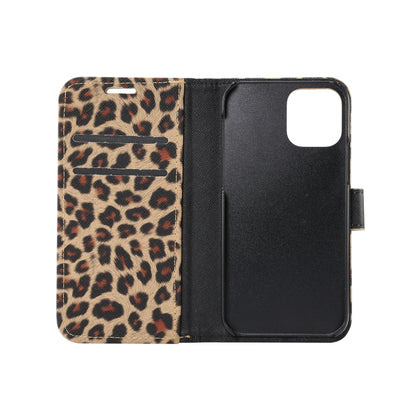 For iPhone 13 Leopard Pattern Horizontal Flip PC + PU Leather Case with Holder & Card Slots & Wallet(Yellow) - iPhone 13 Cases by PMC Jewellery | Online Shopping South Africa | PMC Jewellery