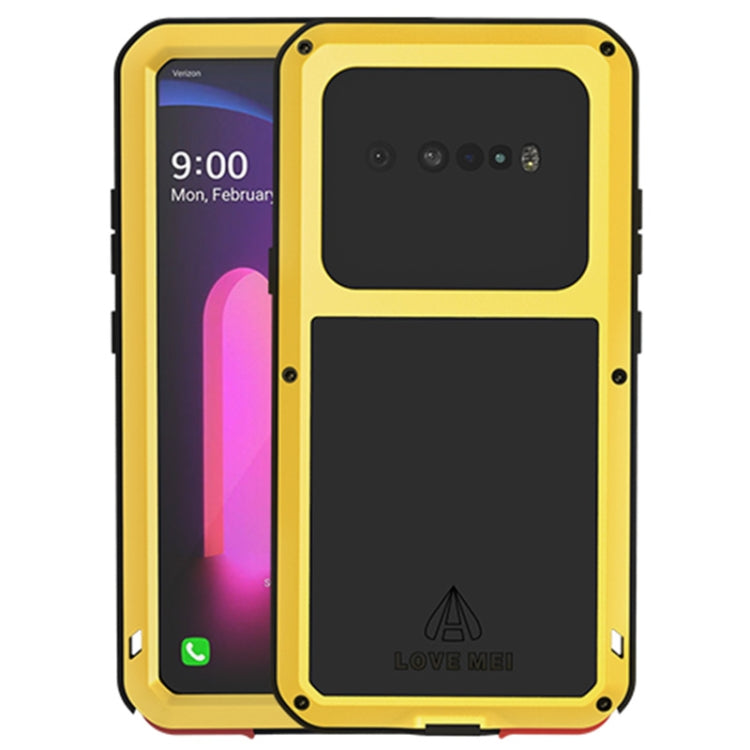 For LG V60 ThinQ 5G LOVE MEI Metal Shockproof Waterproof Dustproof Protective Case with Glass(Yellow) - LG by LOVE MEI | Online Shopping South Africa | PMC Jewellery