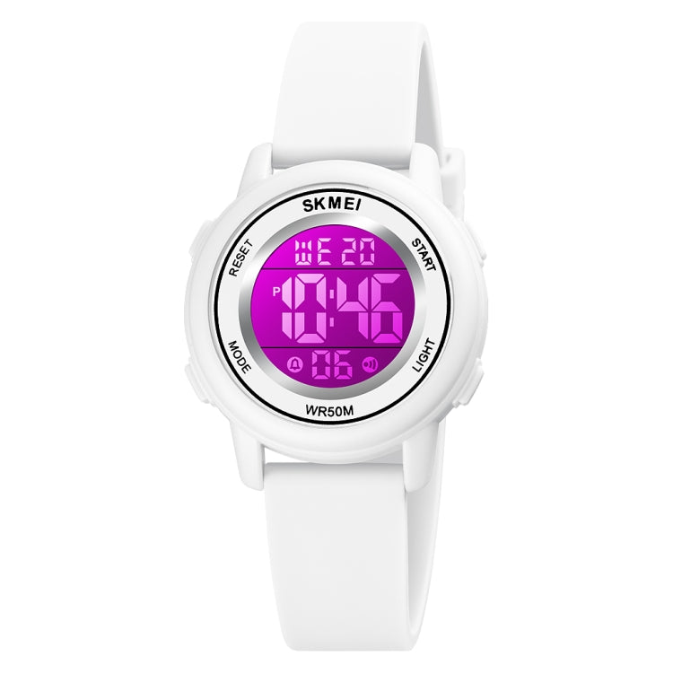 SKMEI 1721 Triplicate Round Dial LED Digital Display Luminous Silicone Strap Electronic Watch(White) - free shipping - PMC TechLife - Order now!