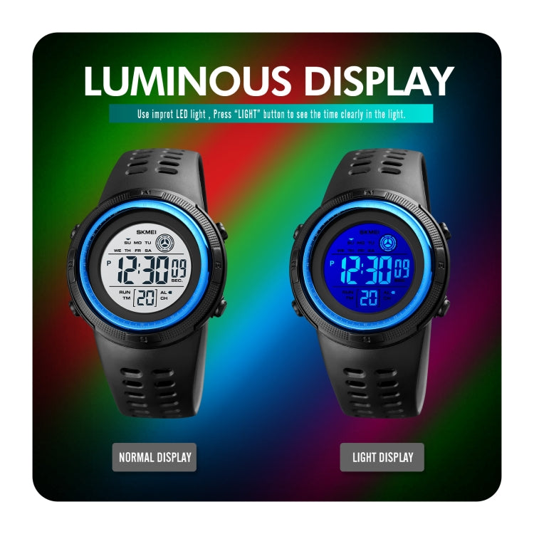 SKMEI 1773 Triplicate Round LED Dual Time Digital Display Colorful Backlight Electronic Watch(Pink) - free shipping - PMC TechLife - Order now!