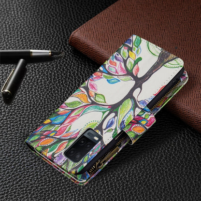 For OPPO A54 4G/A55 5G Colored Drawing Pattern Zipper Horizontal Flip Leather Case with Holder & Card Slots & Wallet(Big Tree) - OPPO Cases by PMC Jewellery | Online Shopping South Africa | PMC Jewellery