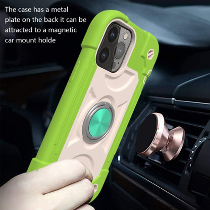 For iPhone 13 Shockproof Silicone + PC Protective Case with Dual-Ring Holder(Guava) - iPhone 13 Cases by PMC Jewellery | Online Shopping South Africa | PMC Jewellery | Buy Now Pay Later Mobicred