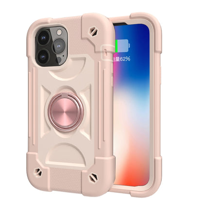 For iPhone 13 Shockproof Silicone + PC Protective Case with Dual-Ring Holder(Rose Gold) - iPhone 13 Cases by PMC Jewellery | Online Shopping South Africa | PMC Jewellery | Buy Now Pay Later Mobicred