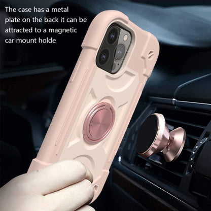 For iPhone 13 Shockproof Silicone + PC Protective Case with Dual-Ring Holder(Rose Gold) - iPhone 13 Cases by PMC Jewellery | Online Shopping South Africa | PMC Jewellery | Buy Now Pay Later Mobicred