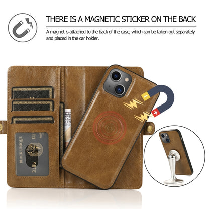 For iPhone 13 Pro Strong Magnetic Detachable Horizontal Flip Leather Case with Card Slots & Wallet (Brown) - iPhone 13 Pro Cases by PMC Jewellery | Online Shopping South Africa | PMC Jewellery