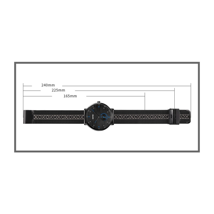 SKMEI 9218 Men Horizontal Striped Arabic Numeral Dial Mesh Belt Quartz Watch(Red) - free shipping - PMC TechLife - Order now!