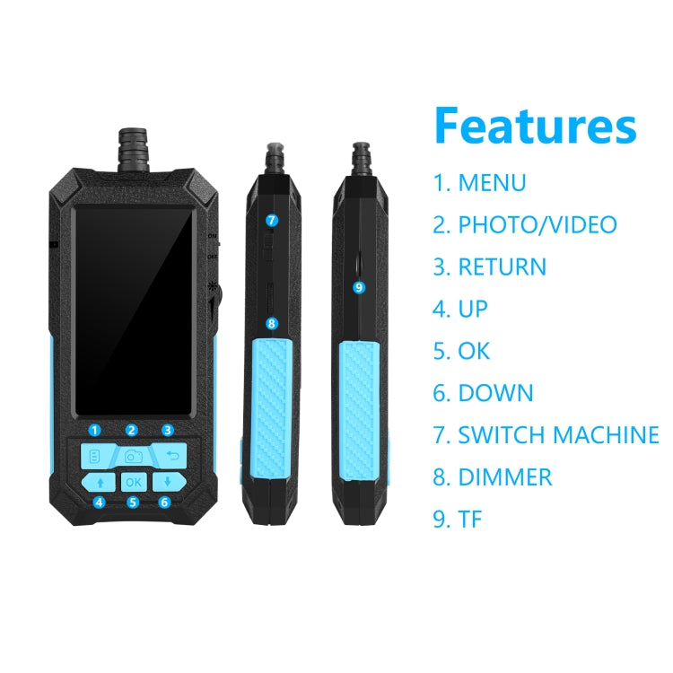 P90 11mm 4.5 inch HD 500W Autofocus Camera Endoscope Portable Waterproof Industrial Pipe Endoscope, Hard Cable Length: 2m -  by PMC Jewellery | Online Shopping South Africa | PMC Jewellery | Buy Now Pay Later Mobicred