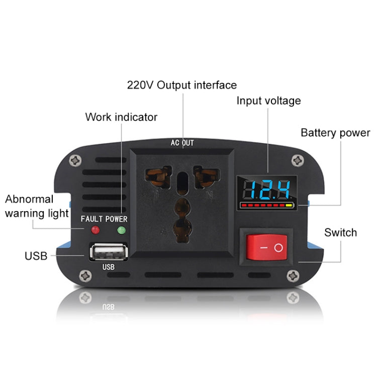 Carmaer 500W Car Smart Multi-function Digital Display Inverter Household Power Converter, Specification:48V to 220V - Modified Square Wave by PMC Jewellery | Online Shopping South Africa | PMC Jewellery | Buy Now Pay Later Mobicred