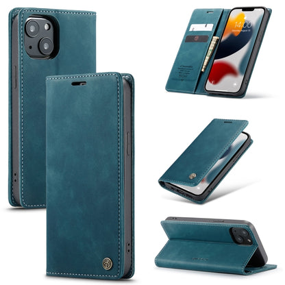 For iPhone 13 mini CaseMe-013 Multifunctional Retro Frosted Horizontal Flip Leather Case with Card Slot & Holder & Wallet (Blue) - iPhone 13 mini Cases by CaseMe | Online Shopping South Africa | PMC Jewellery | Buy Now Pay Later Mobicred