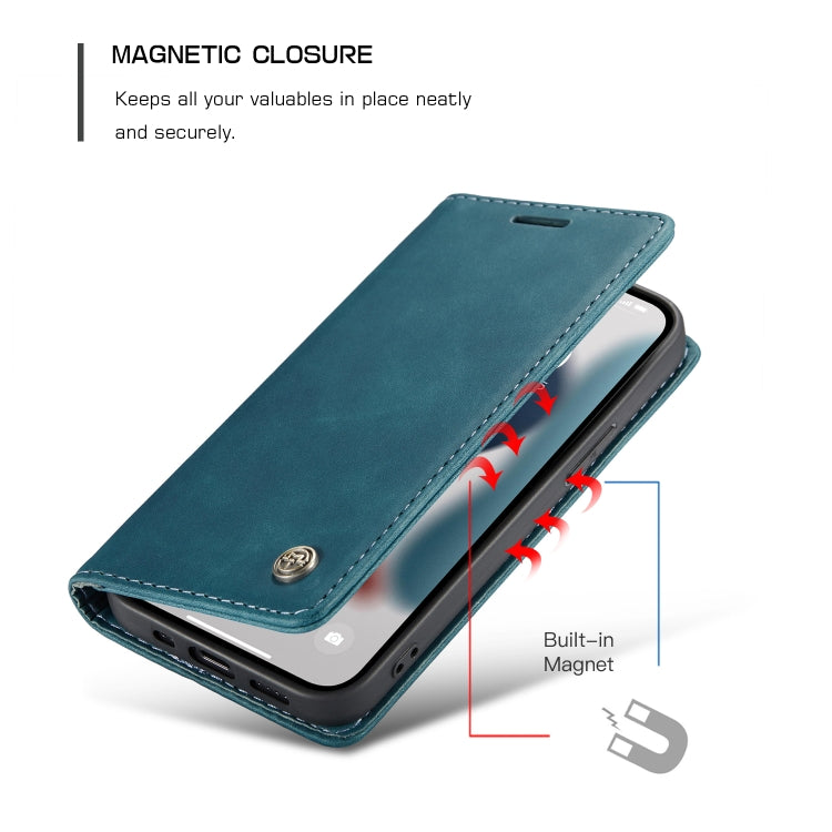 For iPhone 13 mini CaseMe-013 Multifunctional Retro Frosted Horizontal Flip Leather Case with Card Slot & Holder & Wallet (Blue) - iPhone 13 mini Cases by CaseMe | Online Shopping South Africa | PMC Jewellery | Buy Now Pay Later Mobicred