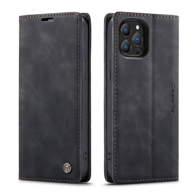 For iPhone 13 Pro CaseMe-013 Multifunctional Retro Frosted Horizontal Flip Leather Case with Card Slot & Holder & Wallet (Black) - iPhone 13 Pro Cases by CaseMe | Online Shopping South Africa | PMC Jewellery | Buy Now Pay Later Mobicred