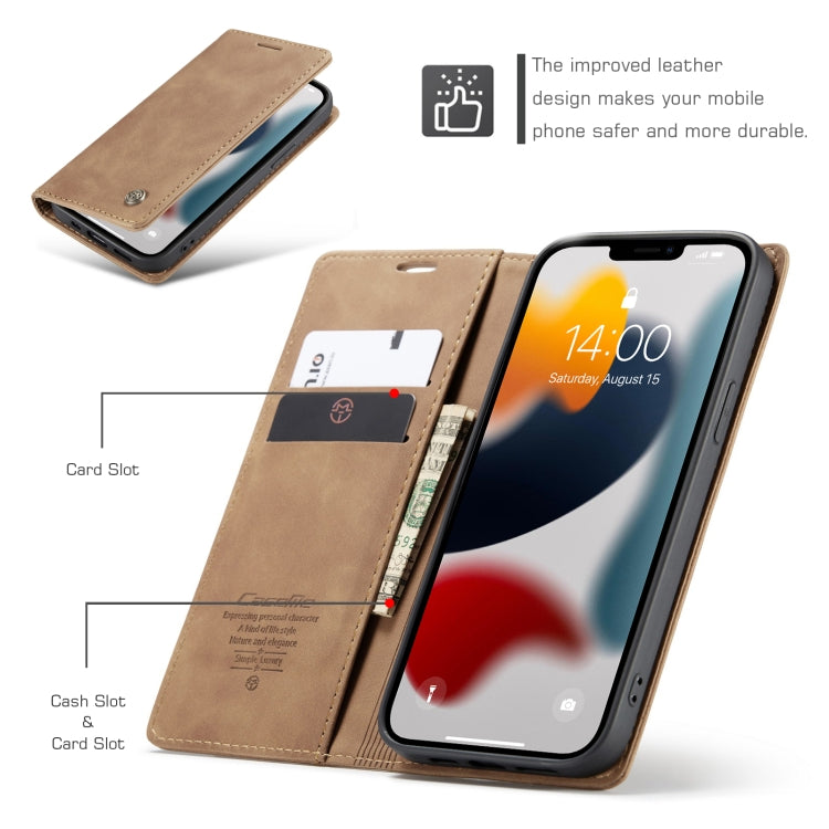 For iPhone 13 Pro Max CaseMe-013 Multifunctional Retro Frosted Horizontal Flip Leather Case with Card Slot & Holder & Wallet (Brown) - iPhone 13 Pro Max Cases by CaseMe | Online Shopping South Africa | PMC Jewellery | Buy Now Pay Later Mobicred