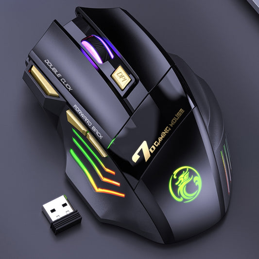 iMICE GW-X7 7-button Silent Rechargeable Wireless Gaming Mouse with Colorful RGB Lights(Black) - Wireless Mice by iMICE | Online Shopping South Africa | PMC Jewellery | Buy Now Pay Later Mobicred