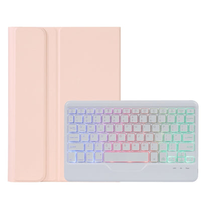 A0N5BS Ultra-thin Tri-color Backlight Detachable Lambskin Texture TPU Bluetooth Keyboard Leather Tablet Case with Holder For Xiaomi Pad 5 / 5 Pro(Pink) - Others Keyboard by PMC Jewellery | Online Shopping South Africa | PMC Jewellery