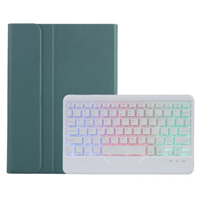 A0N5BS Ultra-thin Tri-color Backlight Detachable Lambskin Texture TPU Bluetooth Keyboard Leather Tablet Case with Holder For Xiaomi Pad 5 / 5 Pro(Dark Green) - Others Keyboard by PMC Jewellery | Online Shopping South Africa | PMC Jewellery