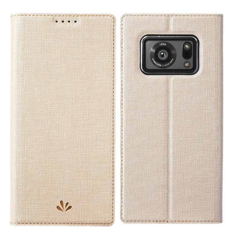 For Sharp Aquos R6 ViLi DMX Series Shockproof TPU + PU Leather Magnetic Attraction Horizontal Flip Case with Card Slot & Holder(Gold) - More Brand by ViLi | Online Shopping South Africa | PMC Jewellery | Buy Now Pay Later Mobicred