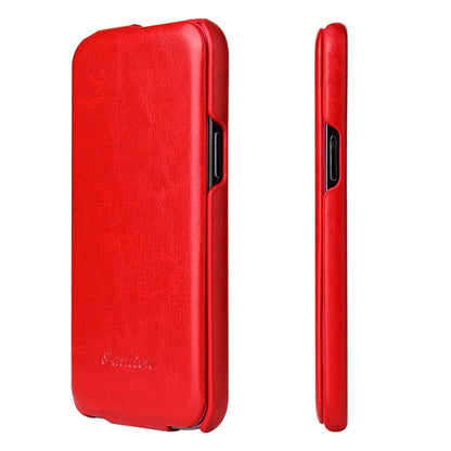 For iPhone 13 Pro Fierre Shann Retro Oil Wax Texture Vertical Flip PU Leather Case (Red) - iPhone 13 Pro Cases by FIERRE SHANN | Online Shopping South Africa | PMC Jewellery