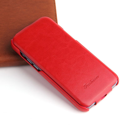 For iPhone 13 Pro Fierre Shann Retro Oil Wax Texture Vertical Flip PU Leather Case (Red) - iPhone 13 Pro Cases by FIERRE SHANN | Online Shopping South Africa | PMC Jewellery