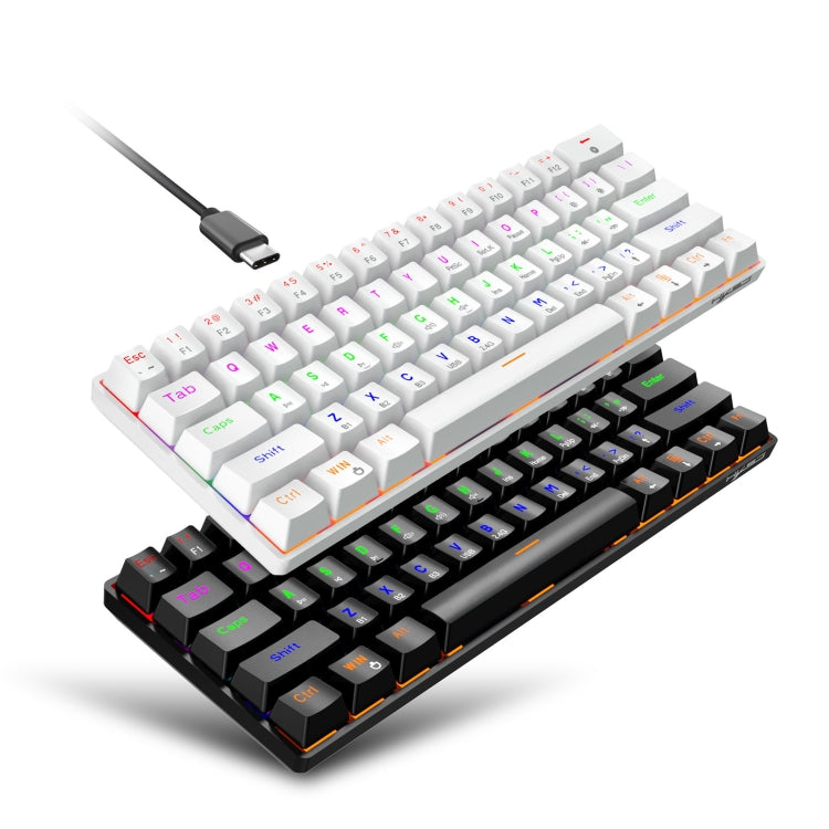 HXSJ L800 61 Keys Bluetooth 5.0 / 2.4G Wireless / Type-C Wired Three Modes Blue Shaft Mechanical Keyboard(Black) - free shipping - PMC Jewellery - Order now!