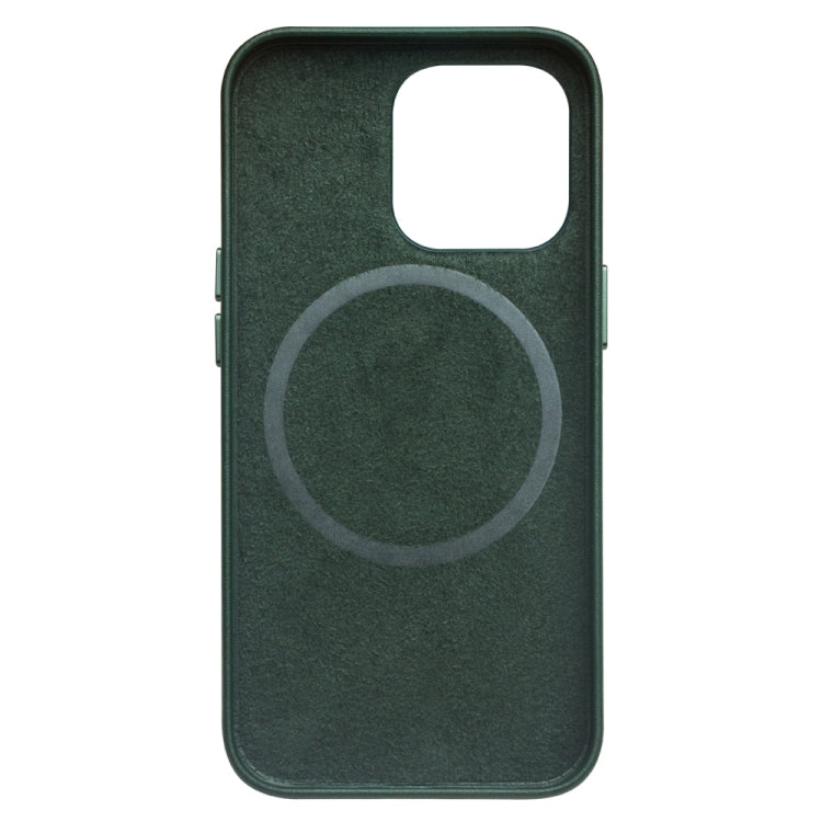 For iPhone 13 Pro QIALINO Nappa Cowhide MagSafe Magnetic Protective Case (Dark Green) - iPhone 13 Pro Cases by QIALINO | Online Shopping South Africa | PMC Jewellery | Buy Now Pay Later Mobicred