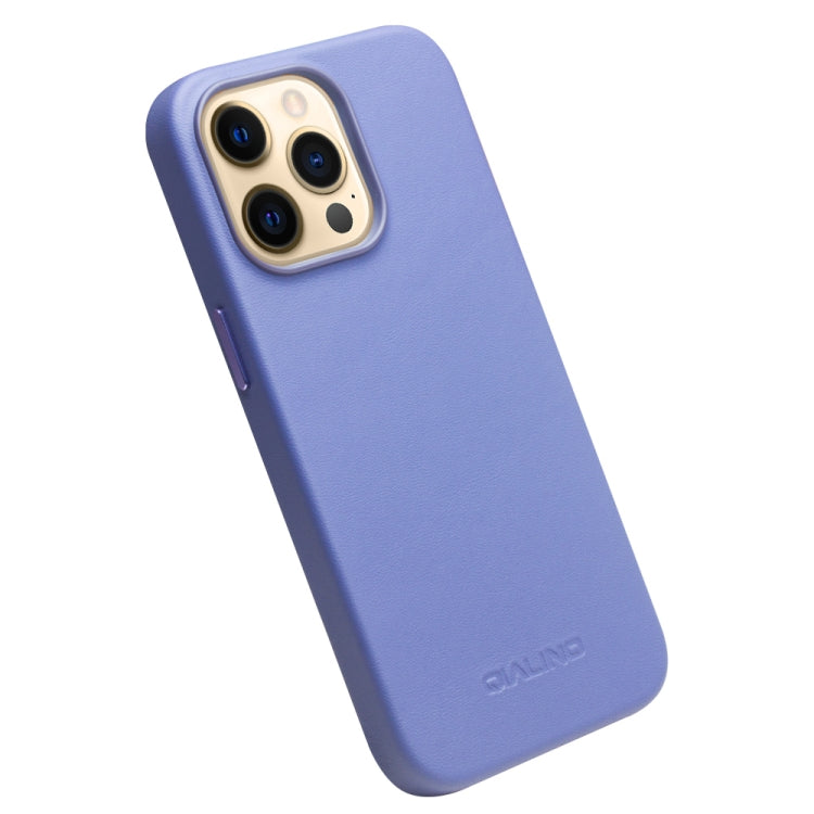 For iPhone 13 Pro QIALINO Nappa Cowhide MagSafe Magnetic Protective Case (Blue) - iPhone 13 Pro Cases by QIALINO | Online Shopping South Africa | PMC Jewellery | Buy Now Pay Later Mobicred