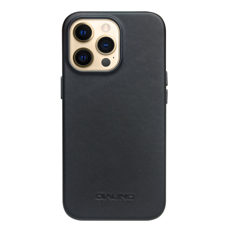 For iPhone 13 Pro Max QIALINO Nappa Cowhide MagSafe Magnetic Protective Case (Black) - iPhone 13 Pro Max Cases by QIALINO | Online Shopping South Africa | PMC Jewellery | Buy Now Pay Later Mobicred