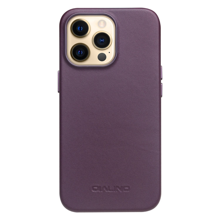 For iPhone 13 Pro Max QIALINO Nappa Cowhide MagSafe Magnetic Protective Case (Purple Crystal) - iPhone 13 Pro Max Cases by QIALINO | Online Shopping South Africa | PMC Jewellery | Buy Now Pay Later Mobicred