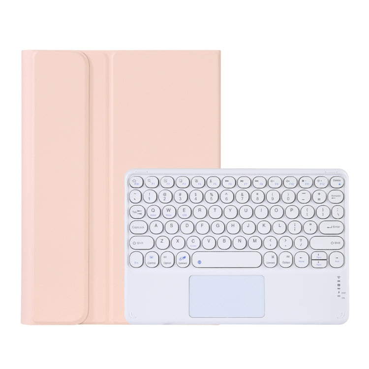 Y0N5-A TPU Tablet Case Lambskin Texture Round Keycap Bluetooth Keyboard Leather Tablet Case with Holder & Touchpad For Xiaomi Pad 5 / 5 Pro(Pink) - Others Keyboard by PMC Jewellery | Online Shopping South Africa | PMC Jewellery