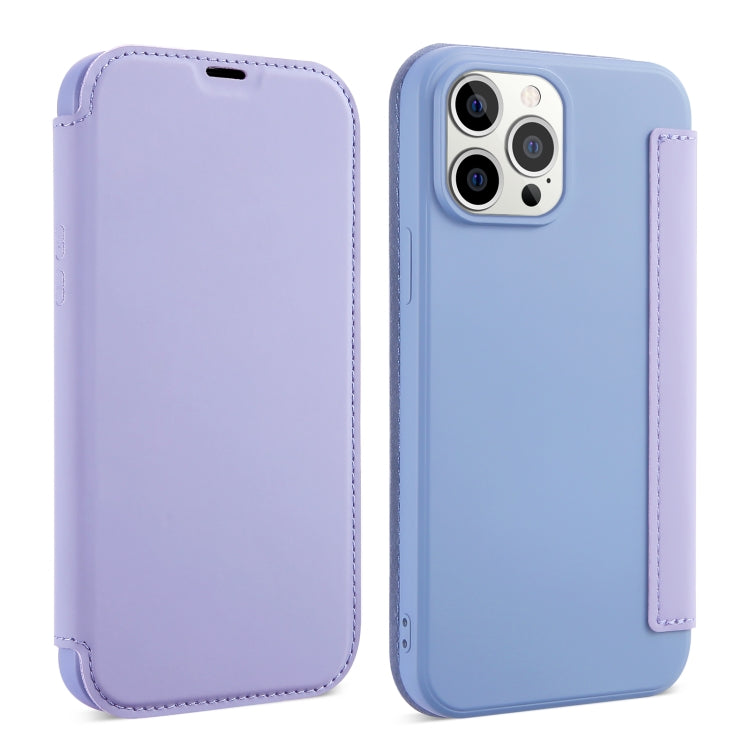 For iPhone 13 Pro Skin Feel Horizontal Flip PU Leather Case with Holder & Card Slot (Taro Purple) - iPhone 13 Pro Cases by PMC Jewellery | Online Shopping South Africa | PMC Jewellery