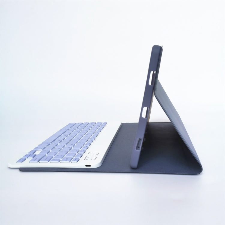 For Lenovo Pad Tab P11 11 inch TB-J606F LX110 Solid Color Detachable Square Keycap Bluetooth Keyboard Leather Tablet Case with Stand(Purple) - Lenovo Keyboard by PMC TechLife | Online Shopping South Africa | PMC TechLife