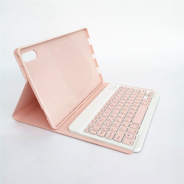 For Lenovo Pad Tab P11 Pro 11.5 inch TB-J706F LX115 Solid Color Detachable Square Keycap Bluetooth Keyboard Leather Tablet Case with Stand(Pink) - Lenovo Keyboard by PMC Jewellery | Online Shopping South Africa | PMC Jewellery