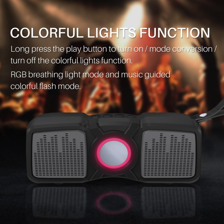 New Rixing NR-9011 Bluetooth 5.0 Portable Outdoor Wireless Bluetooth Speaker(Grey) - Desktop Speaker by NewRixing | Online Shopping South Africa | PMC Jewellery | Buy Now Pay Later Mobicred