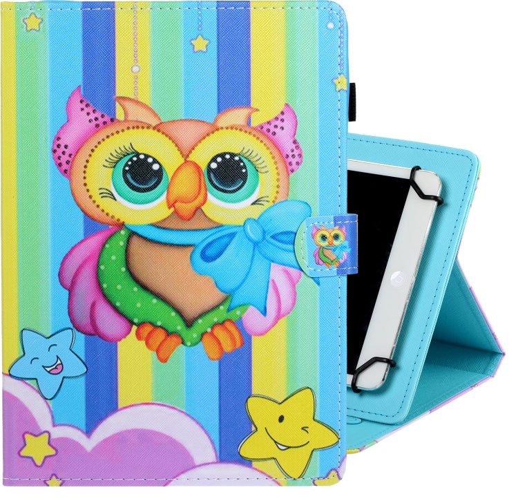 10 inch Universal Colored Drawing Horizontal Flip PU Leather Case with Holder & Card Slot(Rainbow Owl) - 10 - 11 inch by PMC TechLife | Online Shopping South Africa | PMC TechLife | Buy Now Pay Later Mobicred
