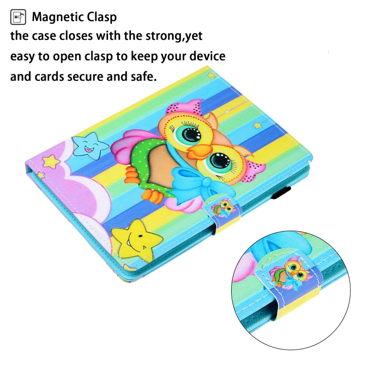 10 inch Universal Colored Drawing Horizontal Flip PU Leather Case with Holder & Card Slot(Rainbow Owl) - 10 - 11 inch by PMC TechLife | Online Shopping South Africa | PMC TechLife | Buy Now Pay Later Mobicred