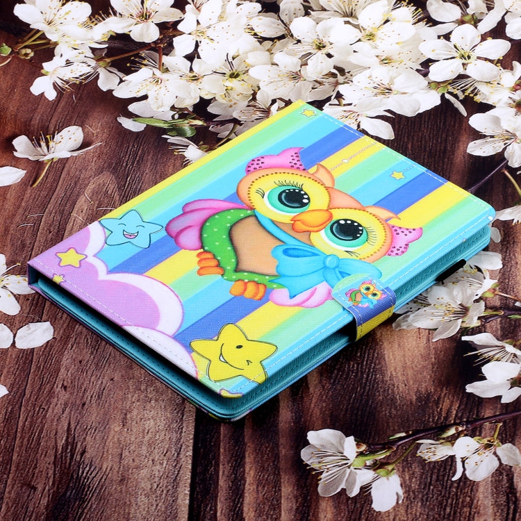 10 inch Universal Colored Drawing Horizontal Flip PU Leather Case with Holder & Card Slot(Rainbow Owl) - 10 - 11 inch by PMC TechLife | Online Shopping South Africa | PMC TechLife | Buy Now Pay Later Mobicred