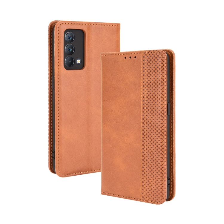 For OPPO Realme GT Master Magnetic Buckle Retro Pattern Horizontal Flip Leather Case with Holder & Card Slot & Wallet(Brown) - Realme Cases by PMC Jewellery | Online Shopping South Africa | PMC Jewellery | Buy Now Pay Later Mobicred