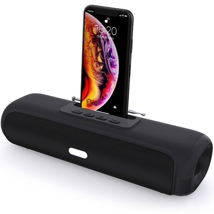 NewRixing NR-2027FM TWS Soundbar Bluetooth Speaker with Mobile Phone Holder & Antenna(Black) - Desktop Speaker by NewRixing | Online Shopping South Africa | PMC Jewellery | Buy Now Pay Later Mobicred