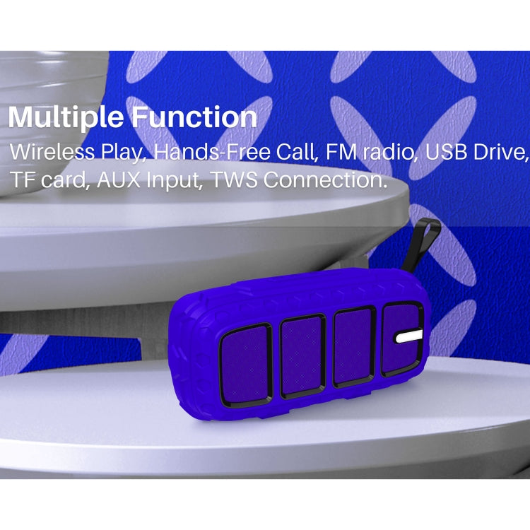 NewRixing NR-5018 Outdoor Portable Bluetooth Speaker, Support Hands-free Call / TF Card / FM / U Disk(Red+Black) - free shipping - PMC Jewellery - Order now!