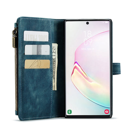 For Samsung Galaxy Note10+ CaseMe-C30 PU + TPU Multifunctional Horizontal Flip Leather Case with Holder & Card Slot & Wallet & Zipper Pocket(Blue) - Galaxy Phone Cases by CaseMe | Online Shopping South Africa | PMC Jewellery | Buy Now Pay Later Mobicred