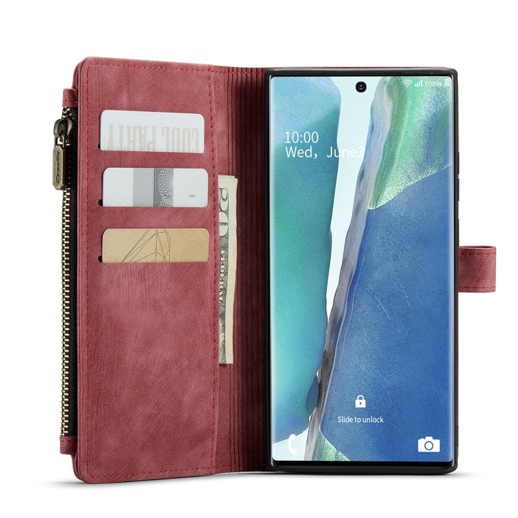 For Samsung Galaxy Note20 Ultra CaseMe-C30 PU + TPU Multifunctional Horizontal Flip Leather Case with Holder & Card Slot & Wallet & Zipper Pocket(Red) - Galaxy Note20 Ultra Cases by CaseMe | Online Shopping South Africa | PMC Jewellery | Buy Now Pay Later Mobicred