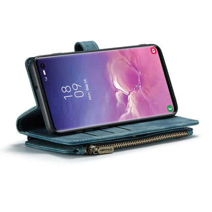 For Samsung Galaxy S10 CaseMe-C30 PU + TPU Multifunctional Horizontal Flip Leather Case with Holder & Card Slot & Wallet & Zipper Pocket(Blue) - Galaxy Phone Cases by CaseMe | Online Shopping South Africa | PMC Jewellery | Buy Now Pay Later Mobicred