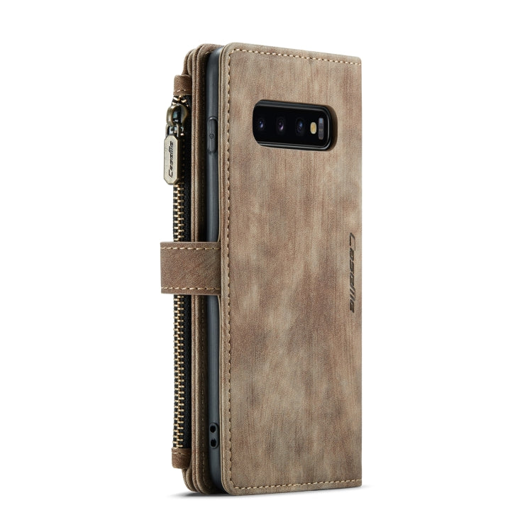 For Samsung Galaxy S10+ CaseMe-C30 PU + TPU Multifunctional Horizontal Flip Leather Case with Holder & Card Slot & Wallet & Zipper Pocket(Brown) - Galaxy Phone Cases by CaseMe | Online Shopping South Africa | PMC Jewellery | Buy Now Pay Later Mobicred