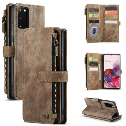 For Samsung Galaxy S20 5G CaseMe-C30 PU + TPU Multifunctional Horizontal Flip Leather Case with Holder & Card Slot & Wallet & Zipper Pocket(Brown) - Galaxy Phone Cases by CaseMe | Online Shopping South Africa | PMC Jewellery | Buy Now Pay Later Mobicred