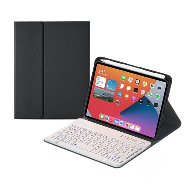 HK006 Square Keys Detachable Bluetooth Keyboard Leather Tablet Case with Holder for iPad mini 6(Black+White) - For iPad mini by PMC Jewellery | Online Shopping South Africa | PMC Jewellery