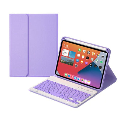 HK006 Square Keys Detachable Bluetooth Keyboard Leather Tablet Case with Holder for iPad mini 6(Light Purple) - For iPad mini by PMC Jewellery | Online Shopping South Africa | PMC Jewellery